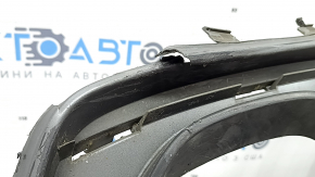 The rear bumper lip of the Audi A4 B8 13-16 restyling sedan, S-Line, gray, is broken, melted, and has scratches.