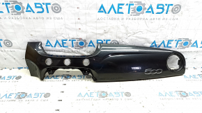 Right front panel trim for Fiat 500 12-15, gloss black with scratch emblem