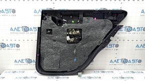Door trim panel rear left complete Mercedes W167 GLE 350 450 20-23 dark gray, insert and armrest beige leather, molding under dark wood, Burmester, without curtain, scratches, needs cleaning