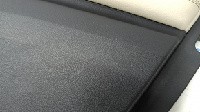 Door trim panel, front right, complete, Mercedes W167 GLE 350 450 20-23, dark gray, insert and armrest, beige leather, molding under dark wood, Burmester, scratches, needs cleaning