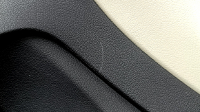 Door trim panel, front right, complete, Mercedes W167 GLE 350 450 20-23, dark gray, insert and armrest, beige leather, molding under dark wood, Burmester, scratches, needs cleaning