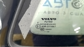 Volvo XC60 18-25 rear right window with no TV tuner, tinted, with glossy black molding, glued, torn seal