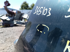 Quarter wing rear left Fiat 500L 14-19 green, bumps, dented bottom, on the body