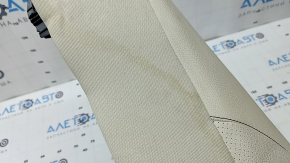 Rear seat side panel, 2nd row, left, Mercedes W167 GLE 350 450 20-23, beige leather with perforation, dents, needs cleaning, crack in the mount
