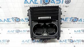 Mercedes W167 GLE 350 450 20-24 center console pocket with cup holders and glossy black trim, scratches
