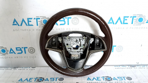 Cadillac ATS 13 bare steering wheel - brown leather, no buttons, scratches