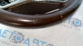 Cadillac ATS 13 bare steering wheel - brown leather, no buttons, scratches