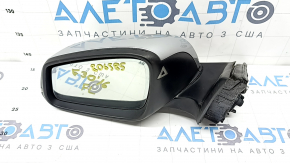 Left side mirror assembly BMW 3 F30 4D 13-18 USA 5-pin, matte mount, turn signal, auto-dimming, BSM, silver, crack in turn signal glass