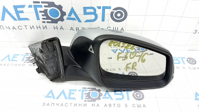 Right side mirror assembly for BMW 3 Series F30 4D 13-18 USA, 5 pins, matte mount, turn signal, BSM, auto-folding, silver, bumper
