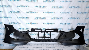 The bare front bumper of a 2020 Hyundai Sonata US SE without parking sensors is cracked.