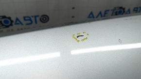 Bare rear bumper BMW 3 F30 16-18 without parking sensors, under molding, silver, scratches, broken mount, dent