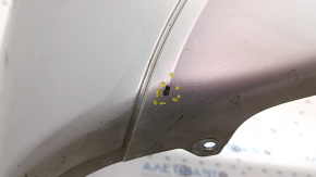 Bare rear bumper BMW 3 F30 16-18 without parking sensors, under molding, silver, scratches, broken mount, dent