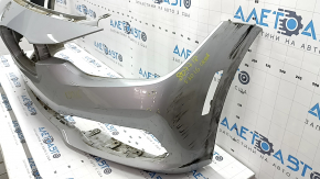 Bare front bumper for BMW 3 Series F30 16-18 Sport line, without parking sensors, silver, scratches, broken mount, non-factory holes