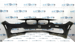 Bare front bumper for BMW 3 Series F30 16-18 Sport line, without parking sensors, silver, scratches, broken mount, non-factory holes