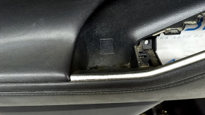 Front left door panel, Toyota Highlander 20-25, black leather, XLE, XSE, black insert, black leather armrest, with handle, scratches, scuffs, needs cleaning