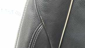 BMW 3 F30 12-18 driver's seat backrest trim, black leather, gray stitching, heated, Sport, worn, scratches