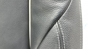 BMW 3 F30 12-18 driver's seat backrest trim, black leather, gray stitching, heated, Sport, worn, scratches