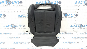 Driver's seat cushion upholstery for BMW 3 F30 12-18, black leather, gray stitching, heated, Sport, worn, scratches