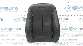 BMW 3 F30 12-18 passenger seat backrest trim, black leather, gray stitching, heated, Sport