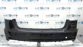 Bare rear bumper for Audi A6 C7 16-18, S-line restyling, with parking sensors, no cap, graphite, dents, scratches, broken fasteners