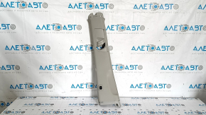Left center pillar trim, upper belt, Toyota Sienna 11-14, gray, with button, worn