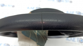 Naked steering wheel BMW 3 F30 12-18 black leather, Sport, red stitching, heated paddle shifters, with buttons and trim, scratches, worn