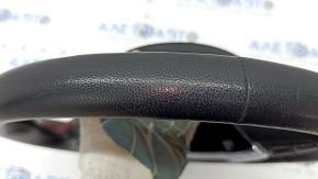 Naked steering wheel BMW 3 F30 12-18 black leather, Sport, red stitching, heated paddle shifters, with buttons and trim, scratches, worn