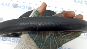 Naked steering wheel BMW 3 F30 12-18 black leather, Sport, red stitching, heated paddle shifters, with buttons and trim, scratches, worn