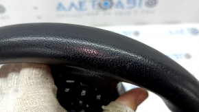 Naked steering wheel BMW 3 F30 12-18 black leather, Sport, red stitching, heated paddle shifters, with buttons and trim, scratches, worn