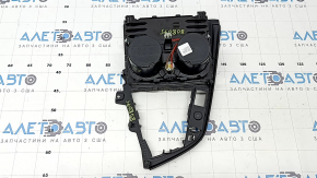Black center console trim with cup holders for BMW 3 Series F30 16-18, with cigarette lighter, cup holders broken, needs cleaning