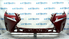 Front bumper bare Lexus NX200t NX300h 15-17 base for parking sensors, without headlight washers, red