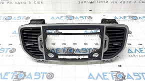 Front panel trim with air vents for Kia Sportage 17-19 for 5" display, gray with black