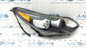 Kia Sportage 17-19 FWD right front headlight, halogen, needs polishing, cracked paint, peeling seal