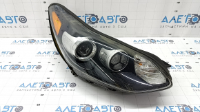 Kia Sportage 17-19 FWD right front headlight, halogen, needs polishing, cracked paint, peeling seal