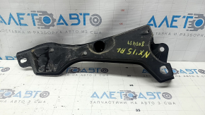 Rear left underbody protection for Lexus NX200t NX300 NX300h 15-21 is dented, broken, and scuffed.