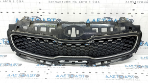 Kia Sportage 17-19 radiator grille matte black with chrome
