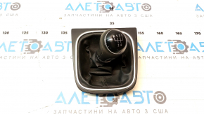 Manual transmission knob with shifter cover for VW Jetta 11-14 USA pre-restored, black, worn