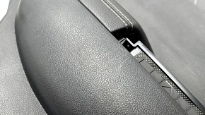 Kia Sportage 17-22 black rear left door panel, black eco-leather armrest, gray stitching, scratches