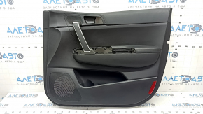 Black front right door panel for Kia Sportage 17-22, black eco-leather armrest, gray stitching, scratches