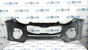 Kia Sportage 17-19 FWD front bumper without parking sensors, white, broken mount, scratches, non-factory holes