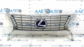 Radiator grille Lexus RX450H 13-15 rest, with emblem, crack in chrome, sand, scratch
