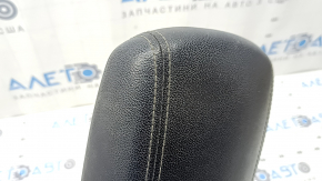 Kia Sportage 17-22 leather armrest, black with gray stitching, ready to clean