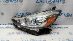 Toyota Prius V 15-17 front left headlight, bare, restyling, halogen, sand, scratches, broken mount