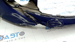 Front bumper, bare, Toyota Camry v70 18-20 LE/XLE, without parking sensors, blue, with tears, broken fasteners, scratches, and dents.