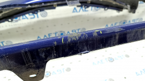 Front bumper, bare, Toyota Camry v70 18-20 LE/XLE, without parking sensors, blue, with tears, broken fasteners, scratches, and dents.