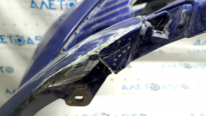 Front bumper, bare, Toyota Camry v70 18-20 LE/XLE, without parking sensors, blue, with tears, broken fasteners, scratches, and dents.