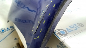 Front bumper, bare, Toyota Camry v70 18-20 LE/XLE, without parking sensors, blue, with tears, broken fasteners, scratches, and dents.