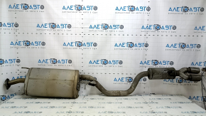 The rear muffler, resonator, and barrel of the Toyota Highlander 20-22 XSE 3.5 are dented.