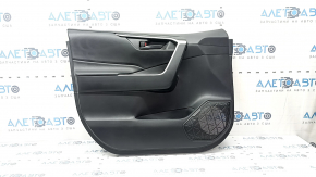 Toyota Rav4 19-24 black front left door panel, black leather armrest, black plastic insert, gray molding, with handle, scratches