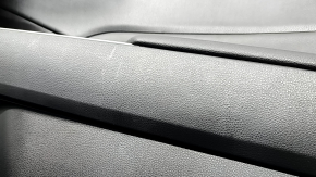 Toyota Rav4 19-24 front right door panel, black leather armrest, black plastic insert, gray molding, with handle, worn